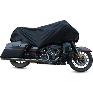 X AUTOHAUX Motorcycle Cover Lightweight Half Cover Outdoor Waterproof Rain Dust Protector Black L Fits Most Sport Adventure Touring Cruiser Dress Touring