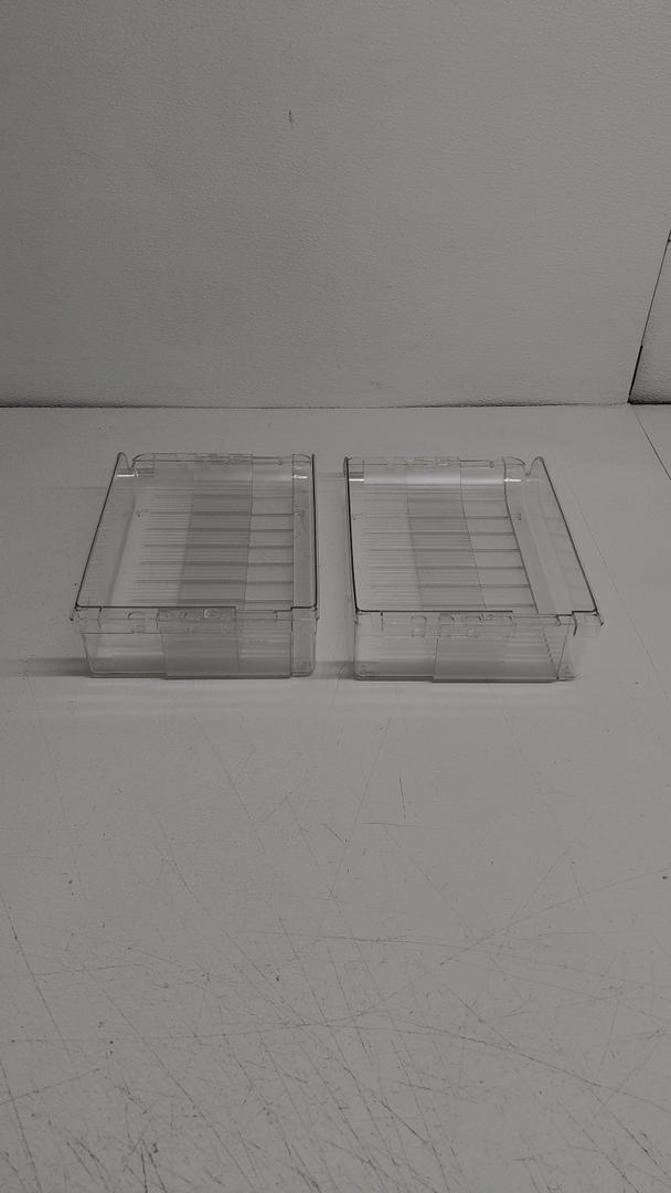 Fridge Drawer Organizer 2 Pack, Size is 7"W x 4"H x 15"L