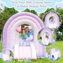 Magic Rainbow Bounce House, Kids Bounce House with Slide, Pink Bouncy House Indoor Outdoor, Blower Included, 8 ft L x 6 ft W x 6.7 ft H, Dreamy Play Space for Kids