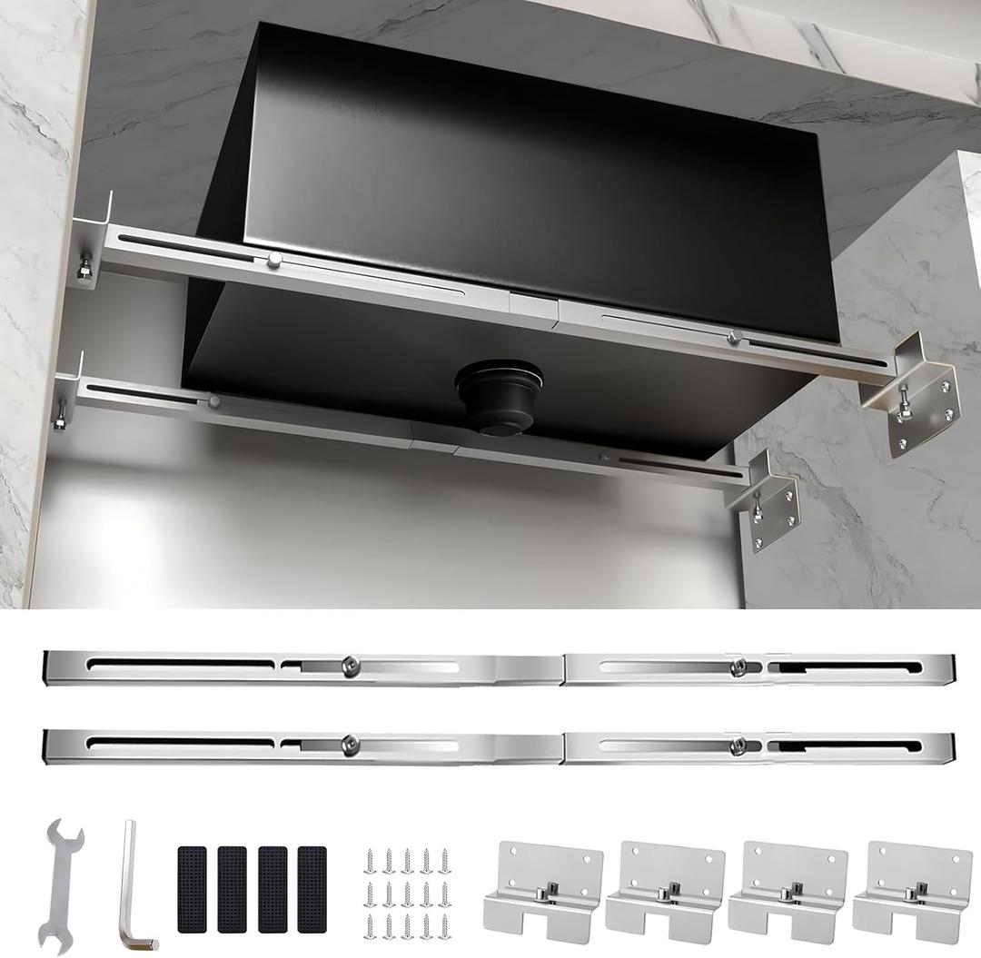 Stainless Steel Undermount Sink Brackets Upgrade Horizontal Sink Support,20"-31.5" Adjustable Support Pole with 4 Anti-bulging,Heavy Duty Undermount Sink Repair Kit for Kitchen, Bathroom (2 Pack)