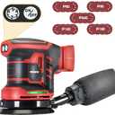 IRONFIST Orbital Sander Compatible with Milwaukee M18 Battery, 5 Brushelss Electric Random Palm Sander 21000RPM with Dust Collector for Sanding, Polishing, Waxing (Battery Not Include)