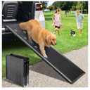 Dog Ramp, Dog Ramp for Car with Anti-Slip Surface, 63''x17.3'' Folding Pet Ramp for Large Dogs to Get on Truck SUV Van Up to 250LBS, Car Ramp for Dogs Dog Stairs for Bed Couch Outdoor Indoor