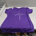 Yeshua Hamashiach Messianic Jewish Hebrew Roots Cross T-Shirt (Purple, L)
