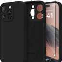 Magnetic for iPhone 15 Pro Case, Compatible with MagSafe, [Full Camera Protection][Screen Protector] Silicone Shockproof Protective Phone Case for iPhone 15 Pro 6.1", Black