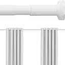 Tension Shower Curtain Rod No Drilling, Adjustable 51-128 In, White