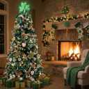 St. Patrick Day Tree Toppers LED Lighted Wood Shamrock Treetop Plug Lucky Shamrock Ornaments Green Irish Tree Decoration for St. Patrick's Day Holiday Indoor Outdoor Party Favors (10 Inches)