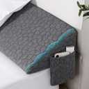 Teemour Twin Size (39"x10"x6") Bed Wedge Pillow Headboard Pillow Mattress Wedge Triangle Pillow Long Bolster Pillow Bed Gap Filler (0-7") Mattress Gap Filler Between Your Headboard and Mattress (Twin/TwinXL(39"x10"x6"), Double Pockets Grey)