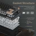 RK ROYAL KLUDGE R65 Wired Gaming Keyboard with Volume Knob, 60% Percent RGB Backlit Mechanical Keyboard Gasket Mount with PBT Keycaps, MDA Profile, QMK/VIA, 66 Keys Hot Swappable Cream Switch, Black