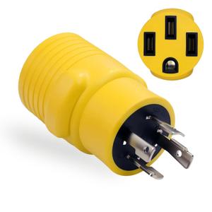 NEMA L14-30P to 14-50R Generator Adapter, 30A to 50A 125/250V 4 Prong Twist Lock Plug,Heavy Duty RV/Camper/Tesla Charging Adapter for Dryer, Power Inlet & Electrical Outlets.