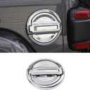 Fuel Filler Door Gas Tank Cap Cover Trim Stickers Decoration Exterior Accessories for Jeep Wrangler JL JLU 2018-2022,Chrome