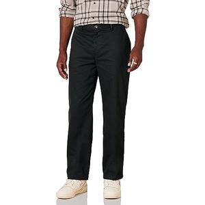 Amazon Essentials Men's Classic-Fit Wrinkle-Resistant Flat-Front Chino Pant ( Big & Tall), Black, 38W x 32L
