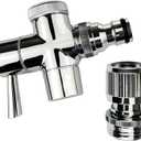 Brass Faucet Diverter Valve with Quick Connection, Faucet Diverter Valve From Sink To Garden Hose/Shower Hose, Washing Machine/Dishwasher,for Bathroom/Kitchen (chrome)