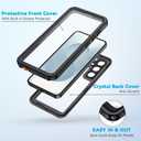 Lanhiem for Samsung Galaxy S25+ Plus Case, IP68 Waterproof Dustproof Case with Built-in Screen Protector, Rugged Full Body Shockproof Protective Cover for Galaxy S25 Plus 6.7 Inch, Black/Clear