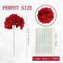 Artificial Hydrangea Flowers 104 PCS Faux Silk Hydrangeas Flowers Heads with Stems for Valentine's Day Wedding Centerpieces Home Garden Baby Shower Party Decoration (Red)
