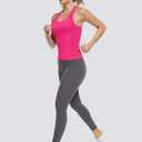 MathCat Workout Tops for Women Racerback Tank Tops Seamless Running Tank Tops Muscle Tank (Pink)