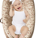 Hiseeme Baby Lounger Cover Baby Nest Cover Rustic Floral(Brown)