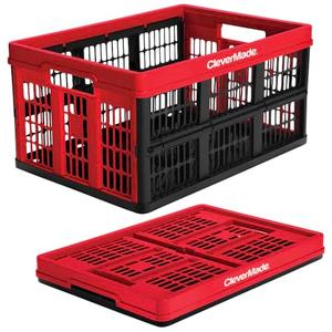 CleverMade Collapsible Utility Crate For Storage, 45L 1 Pack, Red