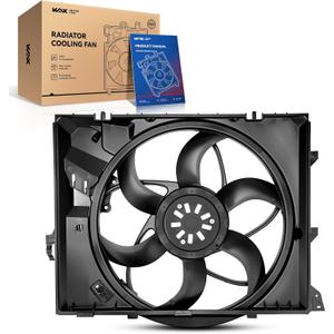 KAX Engine Radiator Cooling Fan, Compatible with 2007-2013 328i, 328xi | for 2008-2013 328i xDrive, 128i, 2006 325i, 330i, 2006-2011 323i, (3 Prong Connector), Replace # 17117590699, 17427523259