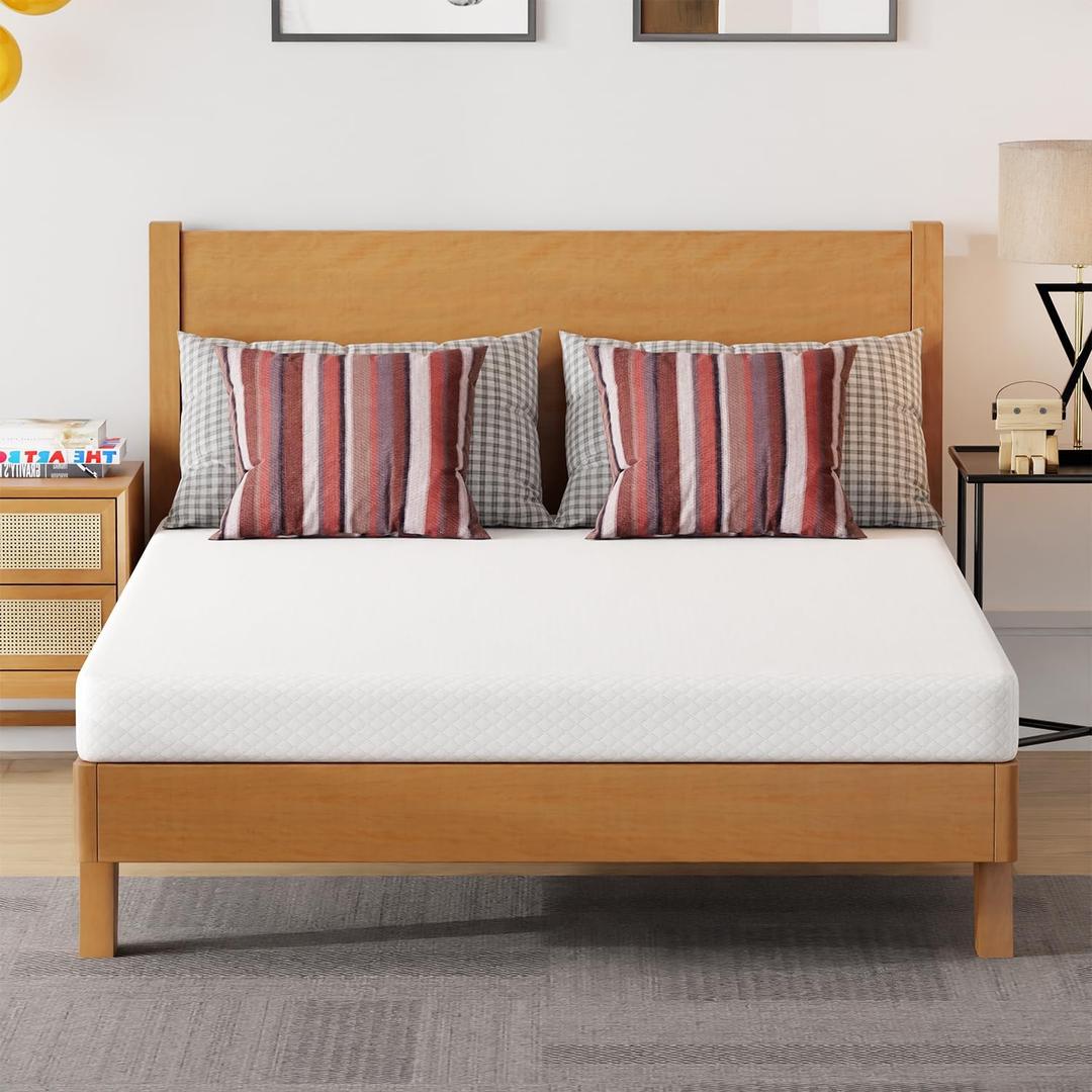 FDW | 5 Inch Full Mattress | Medium Firm | Gel Memory Foam Mattress | White | Bed in a Box, CertiPUR-US Certified | Pressure Relief, Cooling Ventilated Foam | Washable Removable Cover