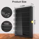 Knife Display Case for Collections, Pocket Knife Display Case with Acrylic Glass, Lockable Storage Cases with Removable Shelves, Wall-Mounted 6-Layer MDF Cabinet, Black