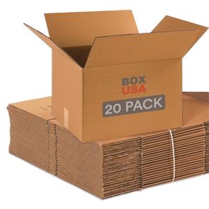 BOX USA Moving Boxes Medium 18"L x 14"W x 12"H 20-Pack - Corrugated Cardboard Box for Shipping, Mailing, Packing, Packaging and Storage