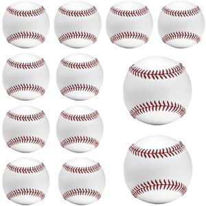 OMYOPY Tballs Training Baseballs Sponge Rubber Core, Reduced Impact Kids Safety Baseballs, Unmarked Tee Ball Practice Baseball for League Play, Pitching, Hitting, Fielding, Autograph, Gifts 12
