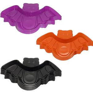 10 Pcs Halloween Bat Candy Dish Plastic Trick or Treat Bowls Large halloween Party Plastic Serving Tray Tableware Halloween Candy Holders Party Supplies