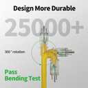 POWGRN 100 ft 12/3 Outdoor Extension Cord Waterproof Heavy Duty with Lighted Indicator End 12 Gauge 3 Prong, Flexible Cold-Resistant Long Power Cord Outside, 15Amp 1875W SJTW Yellow ETL Listed