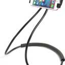 Universal Smart Mobile Phone Stand,Hanging on Neck Cell Phone Mount Holder, Lazy Cell Phone Holder (Black)