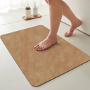 Bathroom Mat Quick Dry, Bathroom Rugs Non Slip Washable Thin Absorbent Bath Mat Fits Under Door Bathroom Floor Mat Perfect for Bath, Shower, or Sink 24"x36" Camel