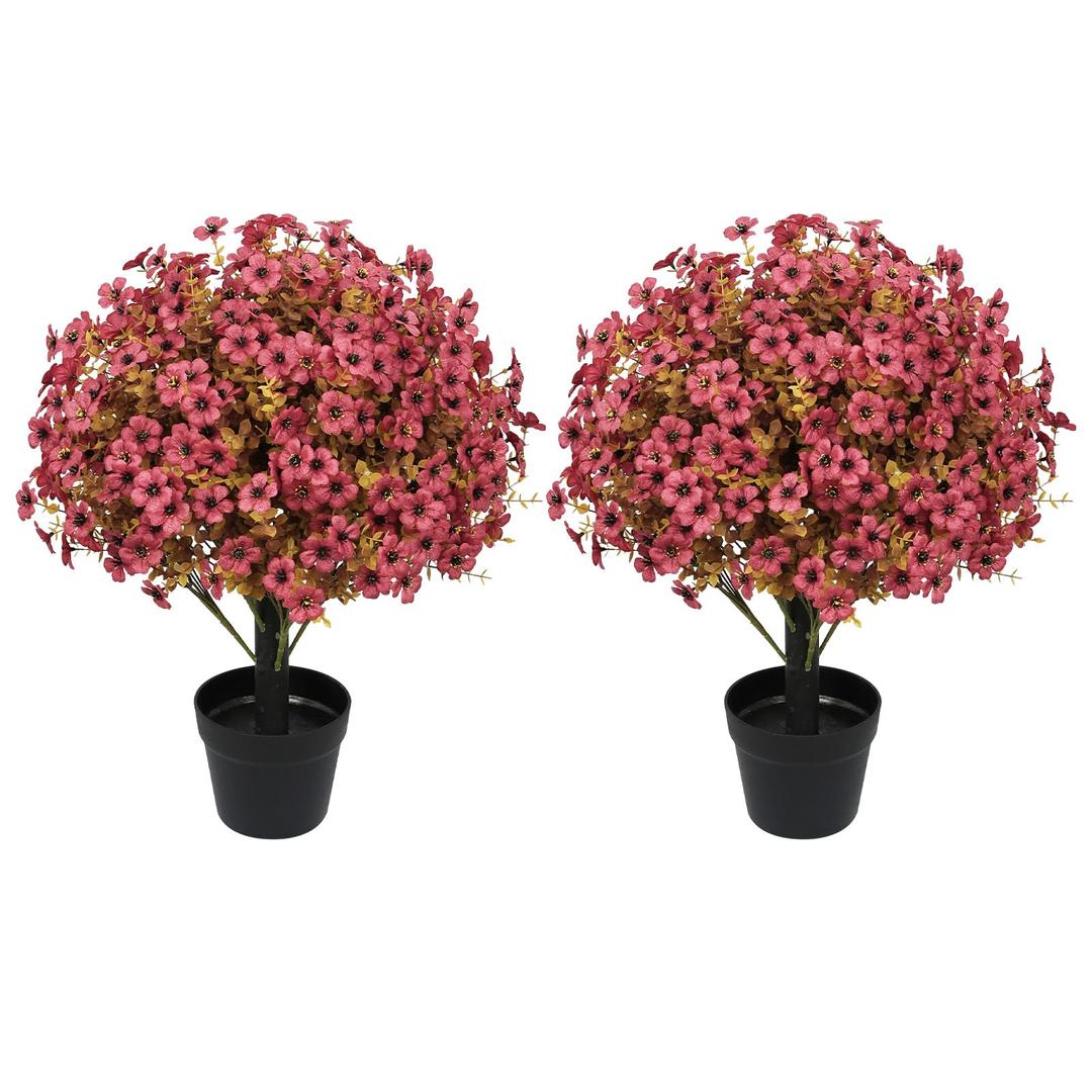 Aoutyers 24" Artificial Fall Potted Plants Outdoor, Faux Mums Flowers 2 Pcs