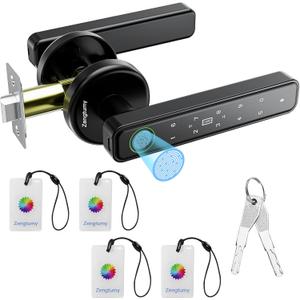 Fingerprint Door Lock, Door Locks for Bedrooms, Biometric Door Lock with Fingerprint/Password/Key/IC Card-Smart Door Lock for Home, Hotel, Office, Apartment (70-without app)
