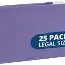 25 Blue Summit Supplies Legal Size Hanging File Folders, Purple Hanging File Folders, Durable 11pt Paper with Plastic Tabs and Inserts Included, 25 Pack