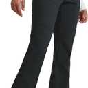 baleaf Women's Waterproof Pants Hiking Snow Fleece Lined Pockets Thermal Warm Insulated Softshell Ski (Large, Black)