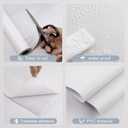 Grasscloth Peel and Stick Wallpaper, A Set of 15.7"x472" Textured Self-Adhesive Waterproof Vinyl Fabric Cream White Contact Paper, Wall Paper for Kitchen, Shelf Linen, Bathroom, Bedroom