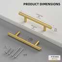 Goldenwarm 10 Pack 3 inch Gold Cabinet Handles Brushed Gold Cabinet Pulls Stainless Steel Drawer Pulls, Durable Kitchen Cabinet Handles - Bathroom Bedroom Dresser Handles Easy DIY Upgrade