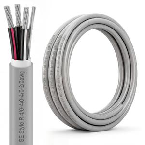 FairySandy 25' 4/0-4/0-4/0-2/0 SER Aluminum Service Entrance Cable 600V Aluminum 4/0 Wire for Mobile Homes & Home Services