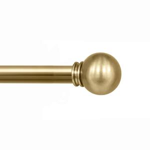DECO WINDOW Curtain Rods for Windows 44 – 120 Inch, 1 Inch Heavy Duty Extendable Metal Drapery Rod, Adjustable Curtain Rod with Decorative Ball Finials for Living Room Bedroom, Warm Gold