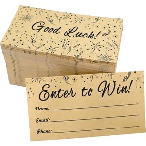 L LIKED 500 Raffle Tickets 3.5 x2 Inch Kraft Paper Enter to Win Entry Form Cards for Carnivals, Raffles, Fairs, Ballot Box, Raffle Drum-with Space for Name, Email Address Phone Number (Brown)