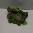 Reptile Feeding Bowl Resin Turtle Food Water Dish Terrarium Tank Decor with Artificial Plants for Lizard Gecko Chameleon Frog Spider