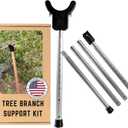 Adjustable Aluminum Tree Support Pole with Tree Crutch  Prevents Fruit Tree Branch Breakage  Holds Up to 100 lbs  Adjusts to 16-74 for Leaning Trees (1-Pack) (Crutch & Post Set)