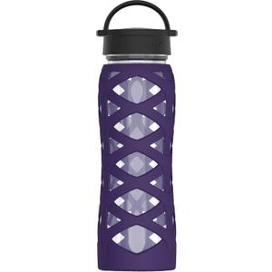 Lifefactory 22oz Bottle Classic Cap Helix Sleeve Aubergine