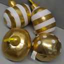 Beeveer 4 Pcs Gold Christmas Ornament Pillows, 6 Inch Stuffed Round Xmas Throw Pillows, Classic Christmas Ball Shaped Decorative Cushion for Couch Chair Bedroom Living Car Xmas Tree Party Holiday