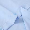 Men's Dress Shirts Long Sleeve Button Down Shirt Business Formal Stretch Shirt Regular Fit with Pockets (Blue, L)