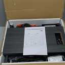 TUTOTAK Small Narrow LED End Table with Charging Station, Side Table Outlets, Nightstand with 2 Cloth Drawers, Set of 2, Couch Table, for Living Room, Bedroom, Bedside, Black TB01BK056