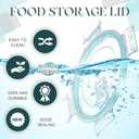 2 Pcs 4 Cups Plastic Food Storage Lid with Green Gasket Leakproof Airtight Lockable Replacement Clear Storage Lid for Kitchen Bowl