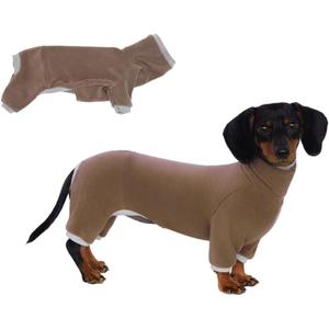 Dachshund Dog Turtleneck Warm Sweater, Winter Clothes, Suitable for Dachshunds (Brown, Small)