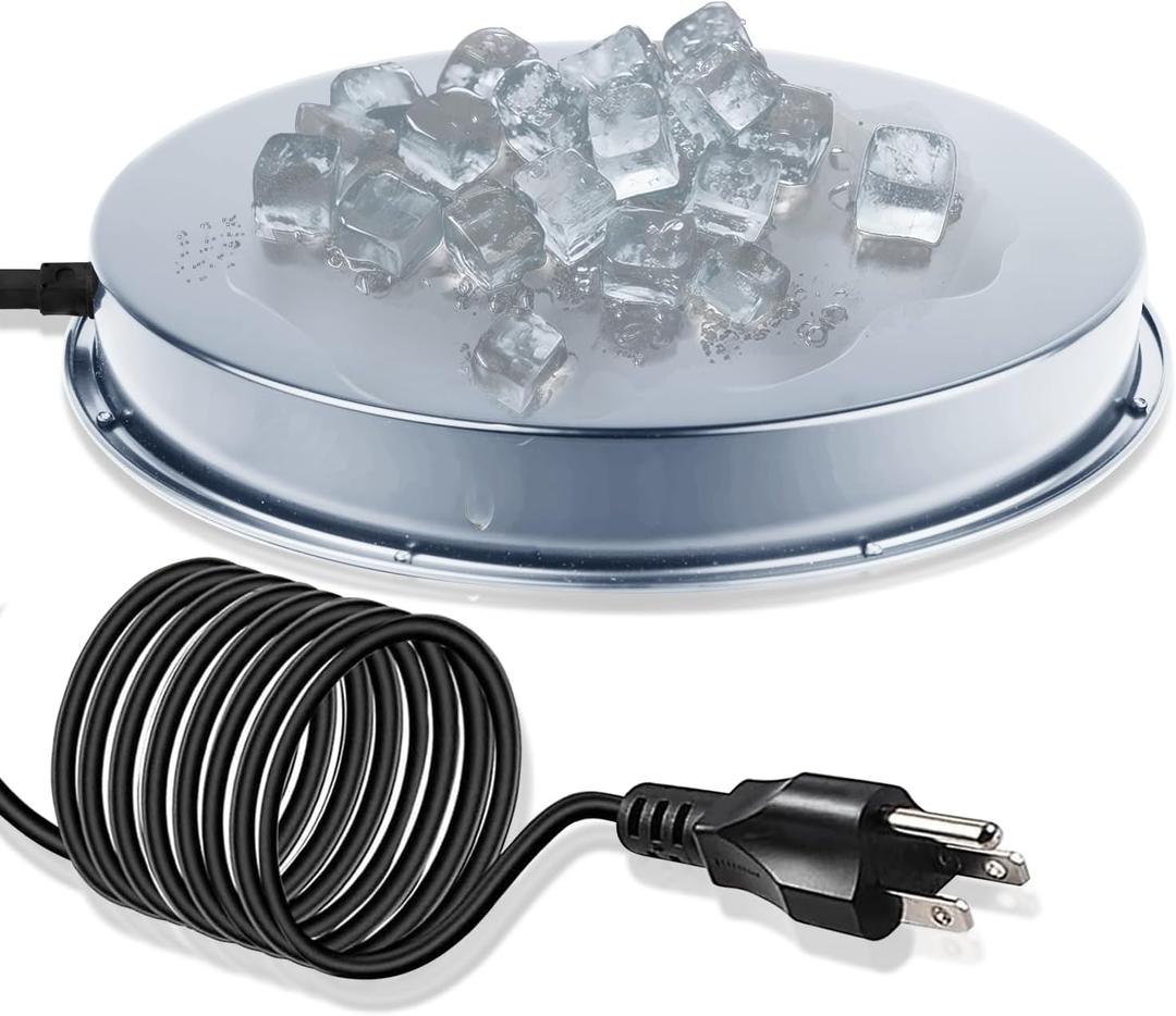 ZenxyHoC 11in Chicken Water Heater for Drinker, 110W Poultry Waterer Heated Base for Metal Drinking Fountains, 2 Pack