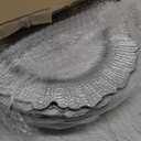 WUWEOT 12 Pack Charger Plates, 12.7" Round Plastic Reef Plate Chargers with Flora Reef Design for Wedding Dinner Party Decoration (Silver)