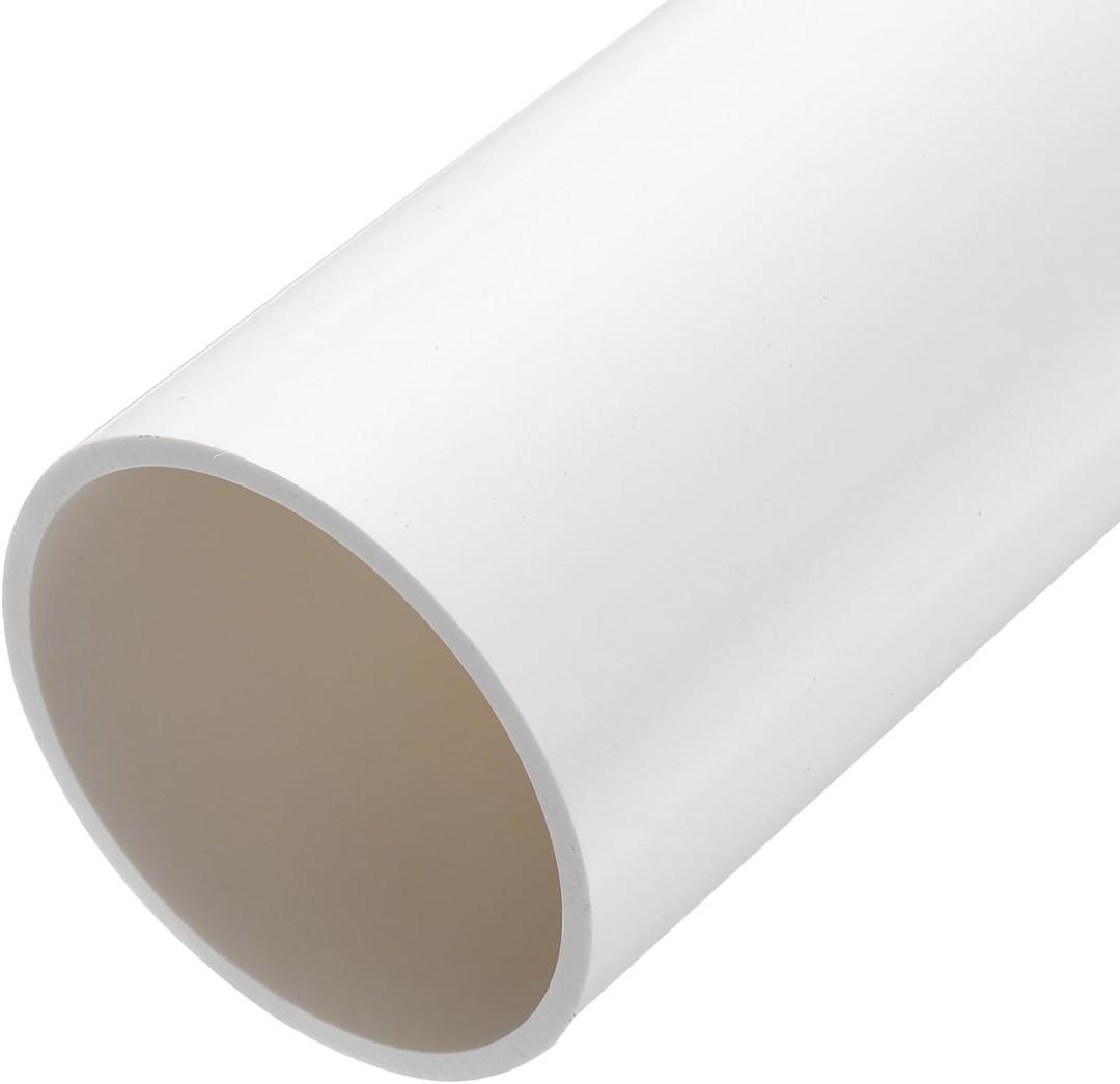 MECCANIXITY 3 Inch PVC Rigid Tube Round Pipe Tubing Hardware Tubing 81.4mm ID 90mm OD 9" Length White High Impact for Water Pipe, Crafts, Cable Sleeve